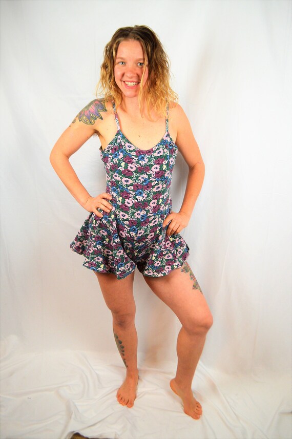 CUTEST Vintage 80s Summer Floral Romper Dress