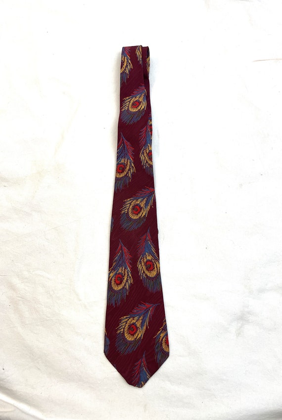 Vintage 40s 50s 1940s Rayon Necktie Tie - America… - image 3