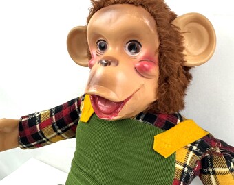 Vintage 50s 1950s Zippy Monkey Chimp Plush Plastic Face - Etsy