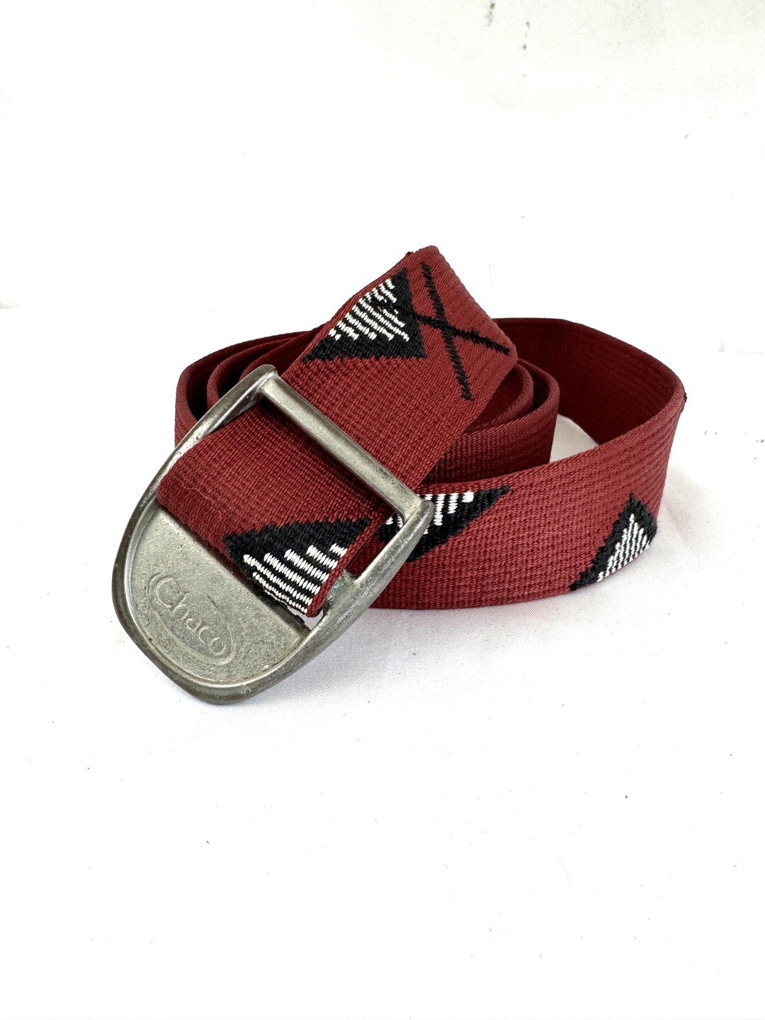 Vintage Chaco Unisex Nylon Adjustable Belt Pewter Buckle UK