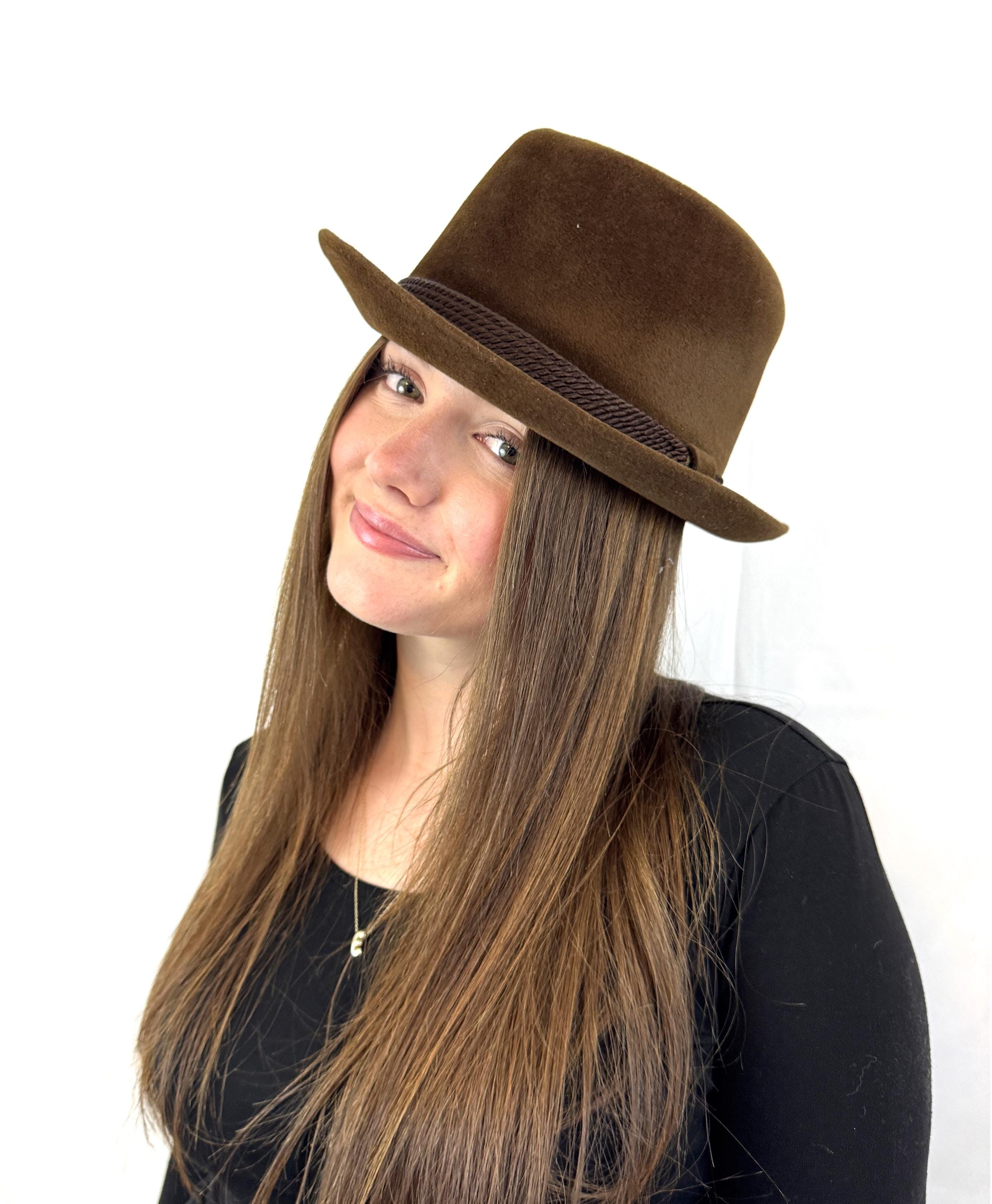 ビンテージ60's70's○STETSON羽根付きフェルトフェドラハット