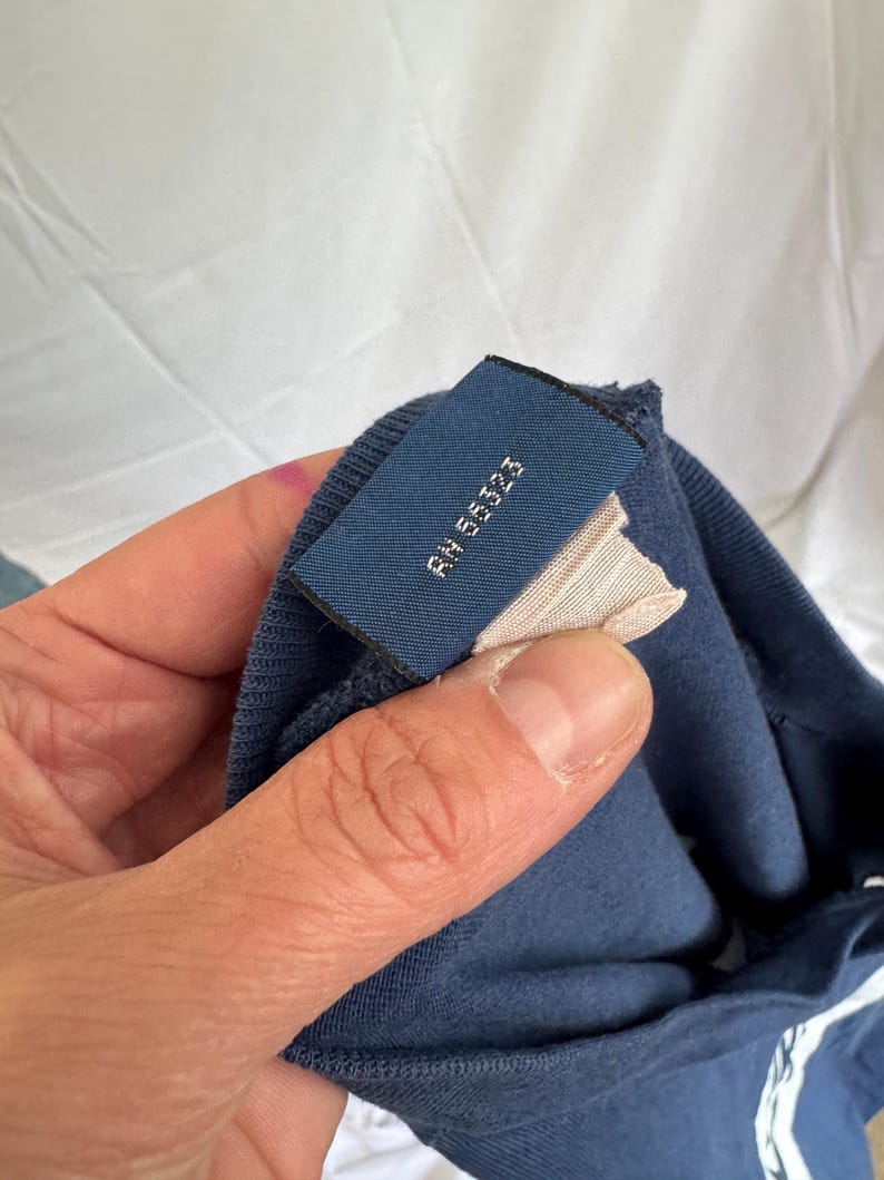 Vintage 1980-tals Nike Mesh blå t-shirt med ringmärke bild 8