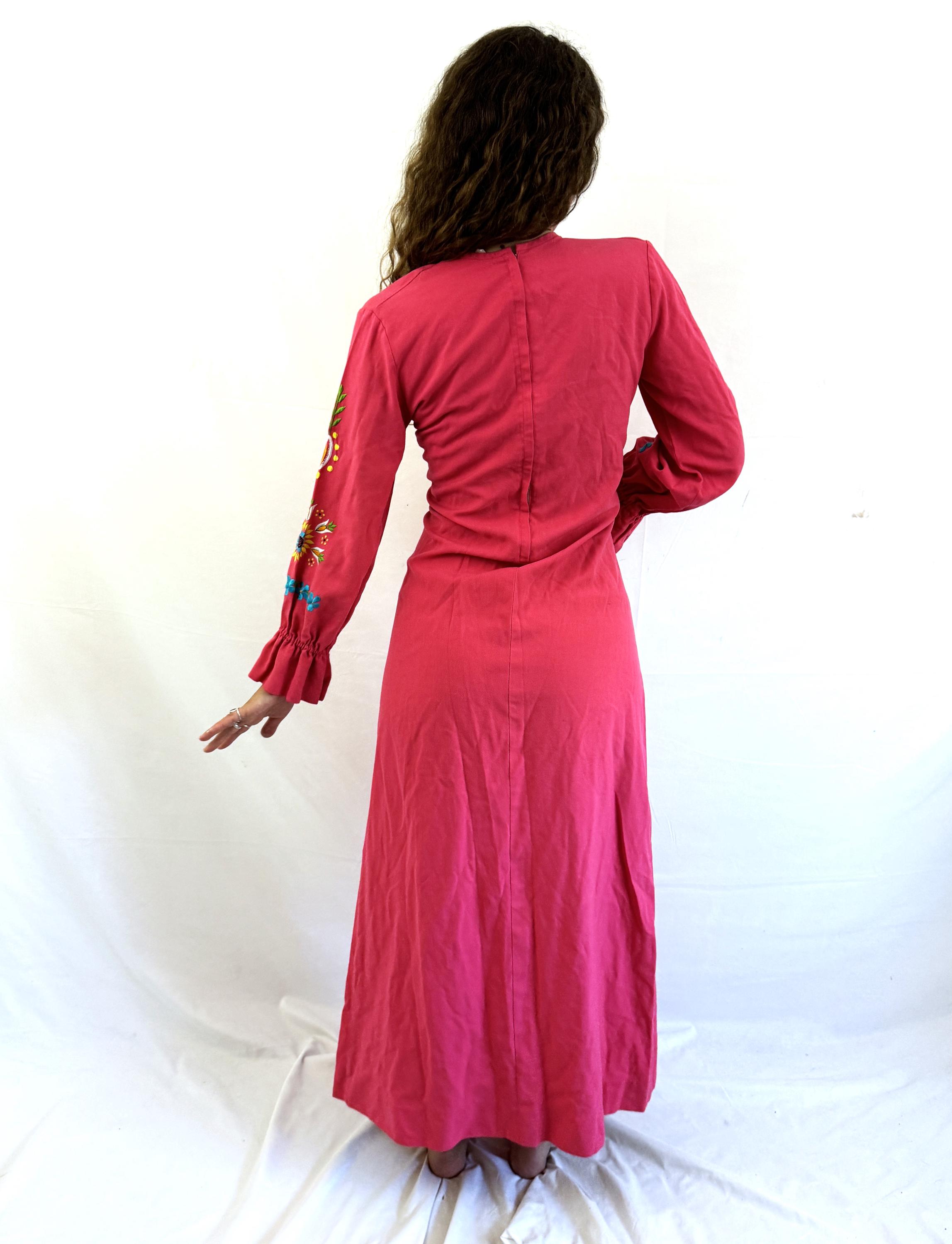AI　70s Pale Pink Mexican Dress 70s Pale Pink Mexican Dress
