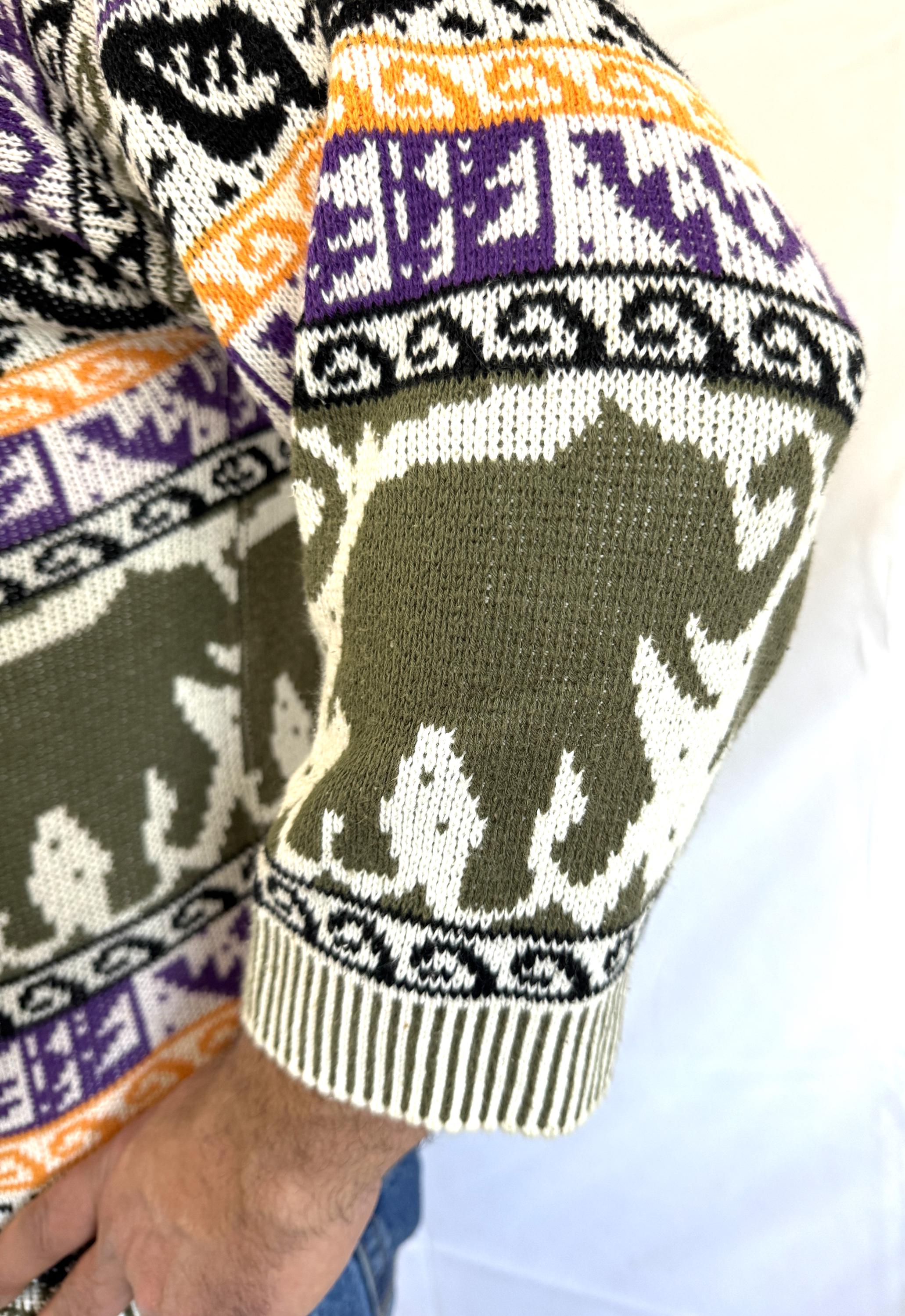 Vintage 1980s 80s 90s Knit Elephant Sweater - Babette and Partners 