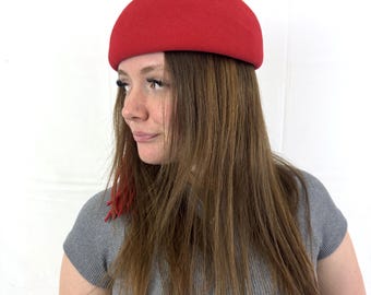 Vintage Scottish Knit Wool Beret Tam Pom Hat - Made in 