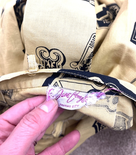 Vintage 1950s Novelty Print Cotton Skirt - Jane C… - image 6