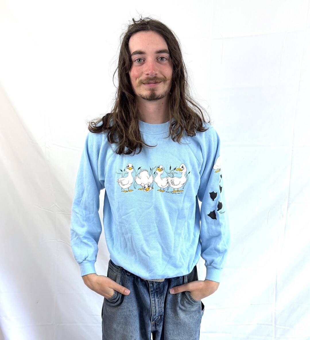 トップス 80's vintage duck comical sweat Vintage 80s 1980s Funny Duck Cartoon Sweatshirt - Etsy