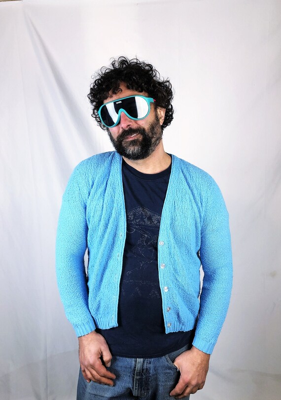 Vintage Penney's Grandpa 1950s 50s Cardigan Blue B