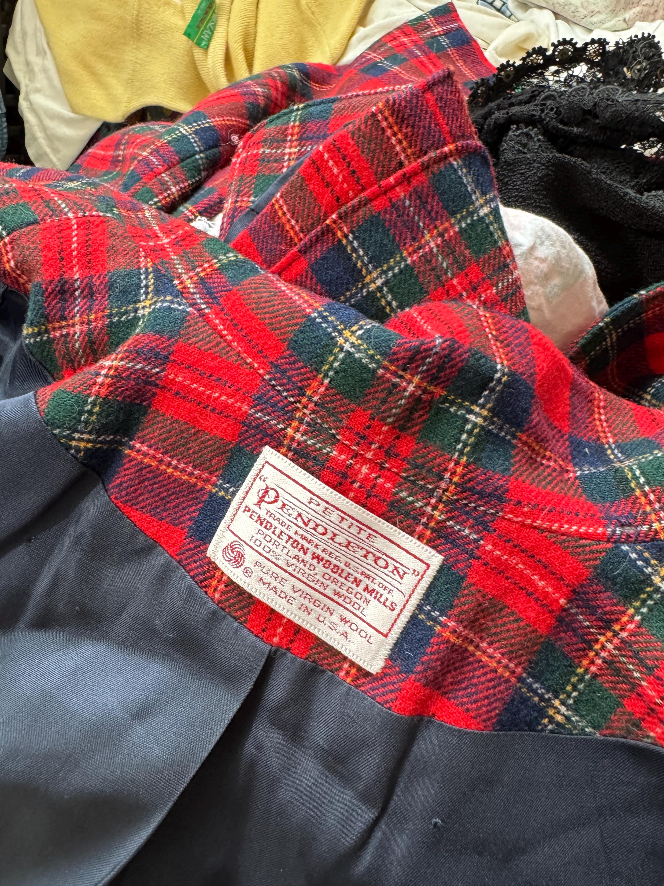 PENDLETON / コート/M/ウール/RED/チェック ヴィンテージ ペンドルトン レッド チェック柄 バージンウール コート