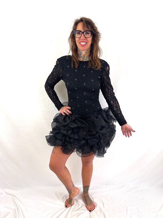 80s Ruffles Vintage 80s lbd ruffle - Gem