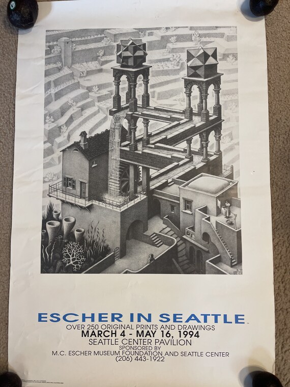 Vintage 1994 90s 1990s M.C. Escher in Seattle Poster - Etsy Finland