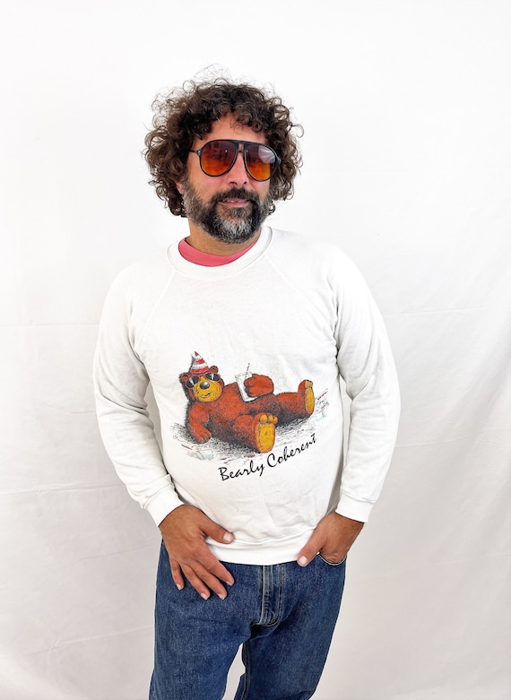 RARE Vintage 80s 1980s Funny Teddy Bear Sweatshirt