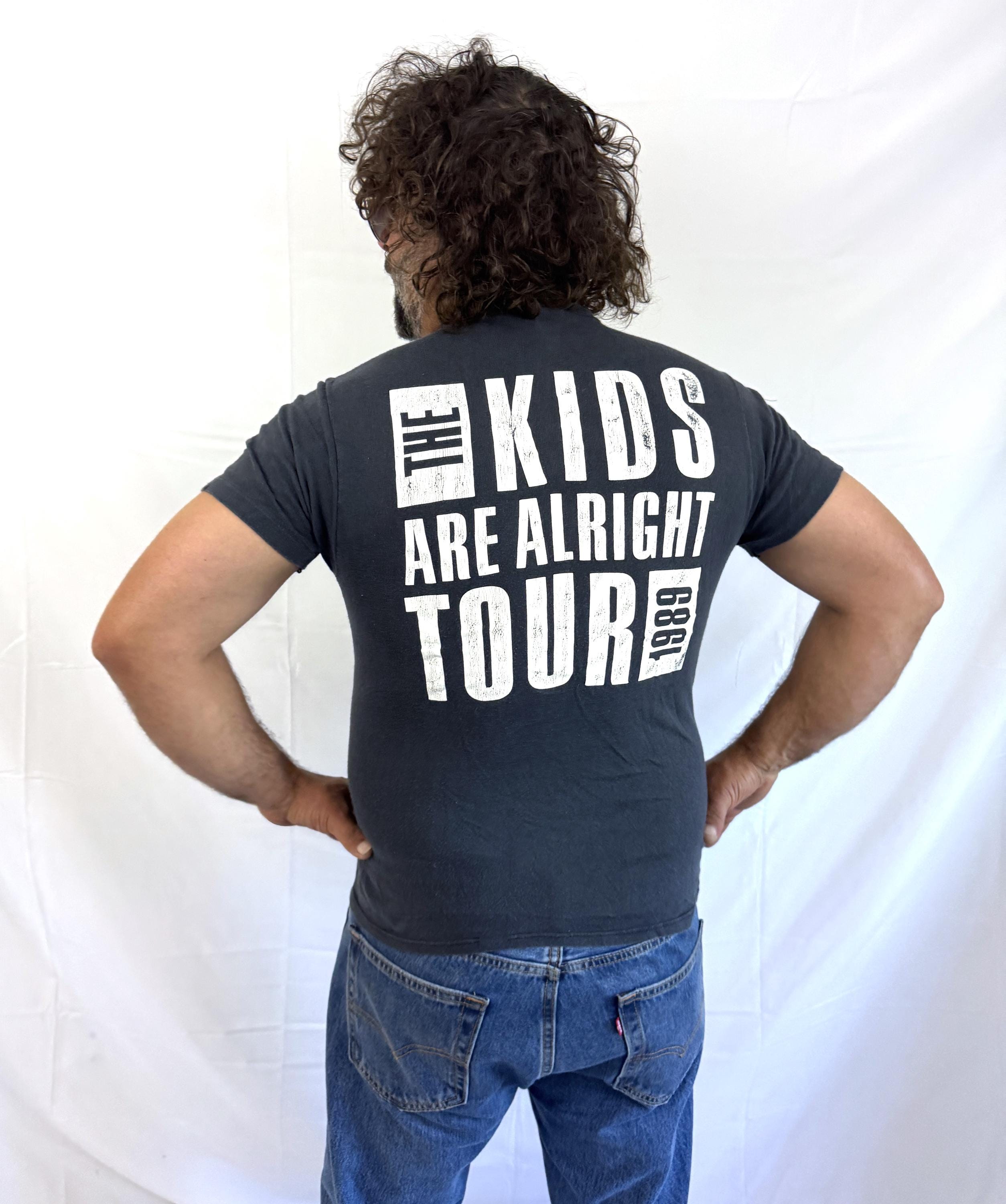 Vintage 1980s 80s the Who 1989 Rock Tour Black Tshirt Tee Shirt