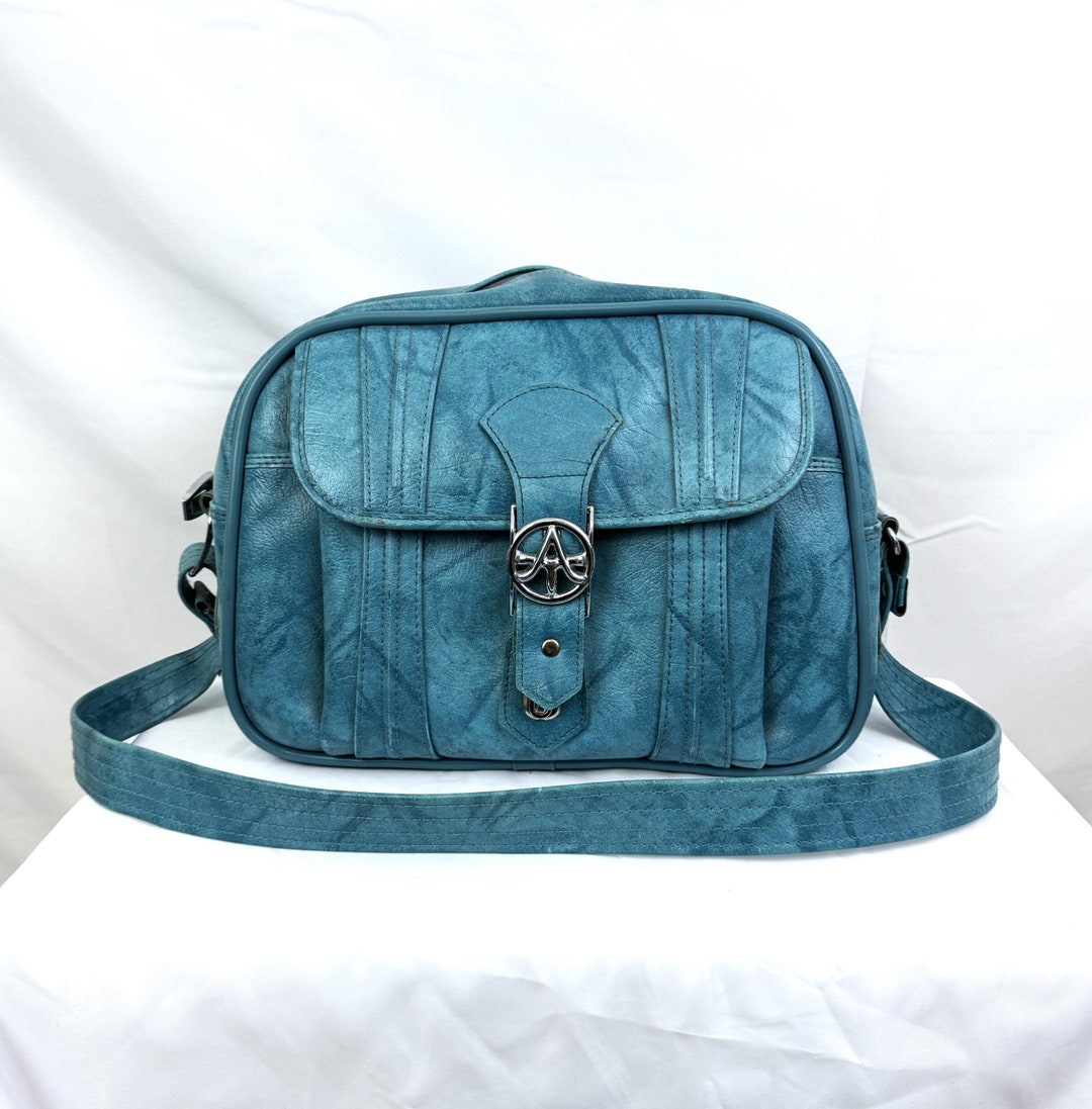 Vintage 1970s 70s 1975 Blue American Luggage Works Carry-on Tote
