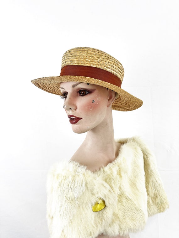 vintage fun straw hat - Gem