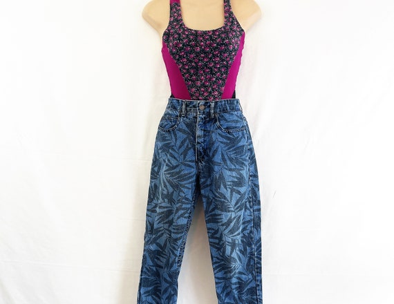 Vintage 80s 1980s St Tropez High Waisted XS Leave… - image 2