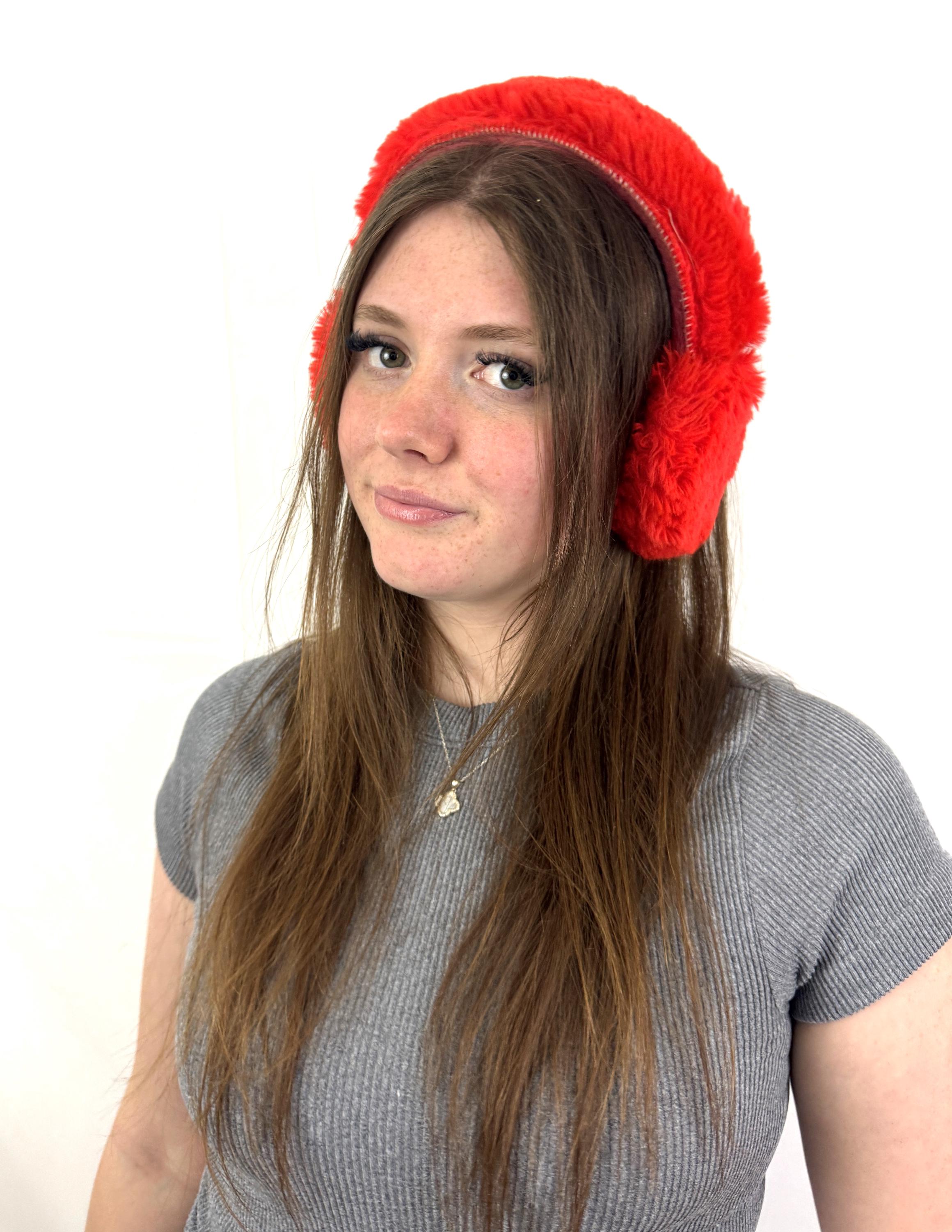 Vintage Fun Red Faux Fur Winter Ear Muffs Warmer - Etsy