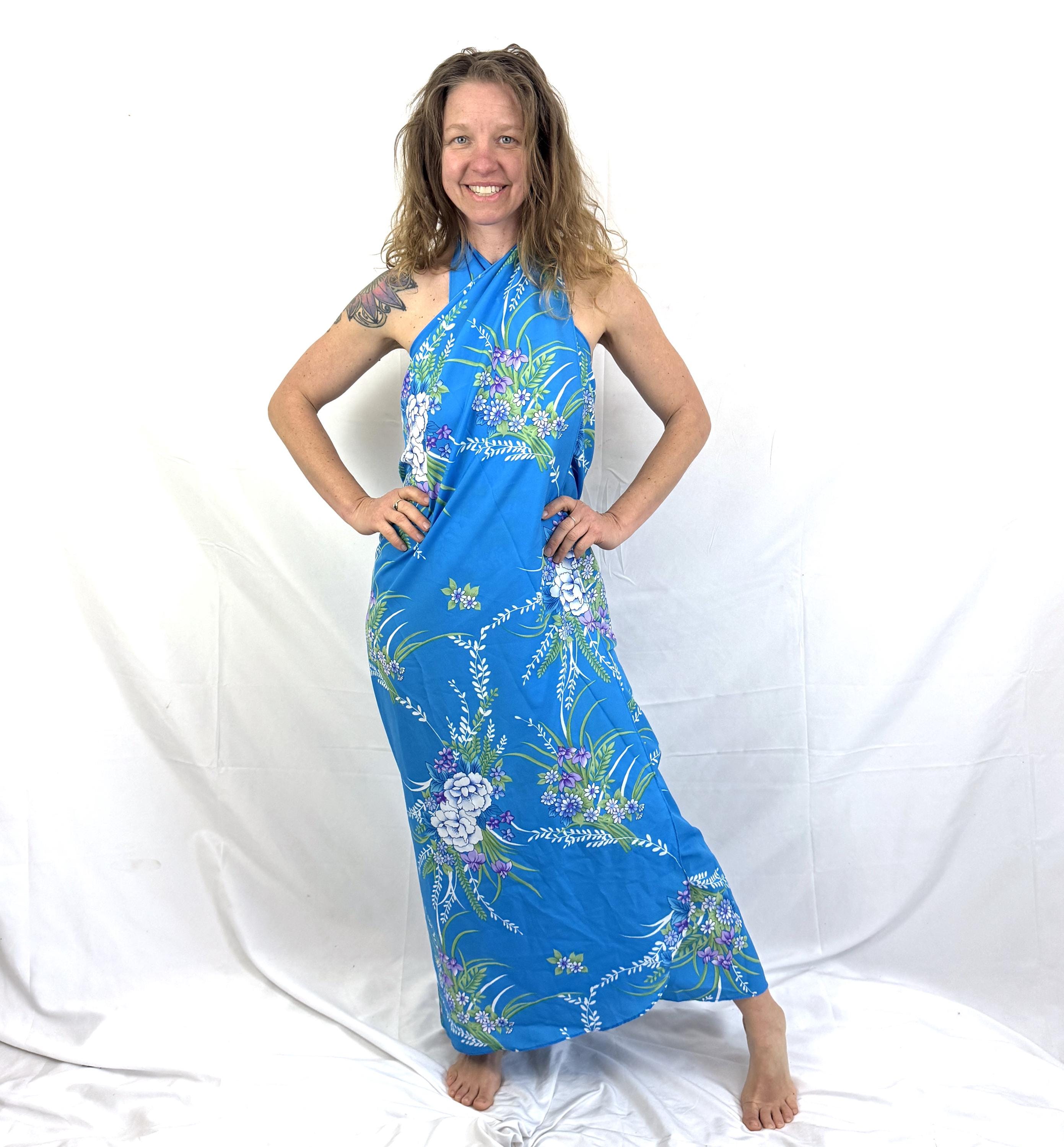 open lace back dress Vintage 1950s Tiki Print Party Dress main image 0