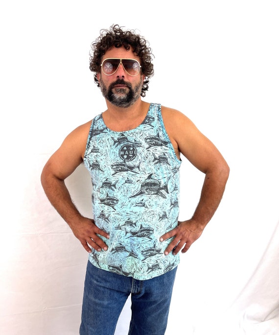 Vintage 80s Shark Maui and Sons Tank Top