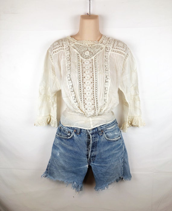 Vintage 1900s RARE Victorian Edwardian Cotton Lace