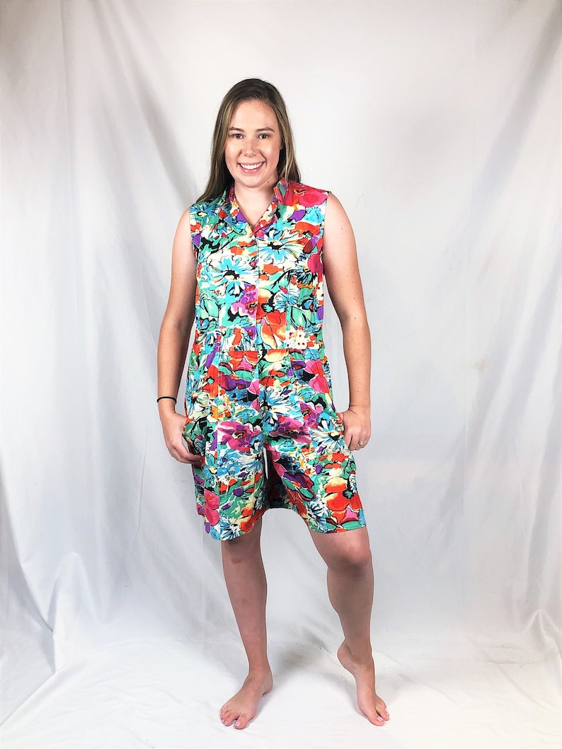 Cutest Vintage 90s Summer Access Floral Mini Romper NWT