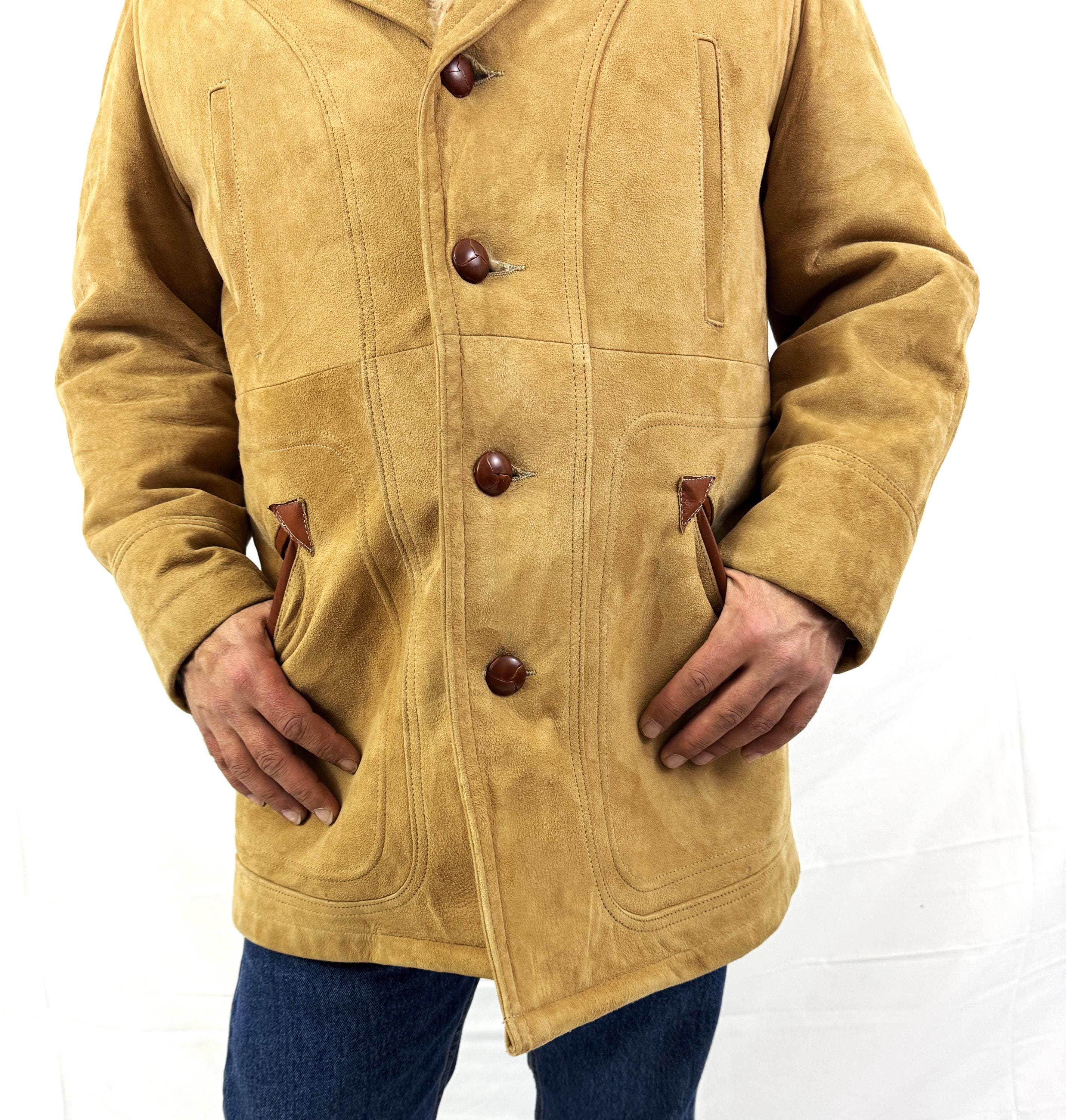 Vintage 1970s 70s Mcgregor Suede Leather Sherpa Coat - Etsy