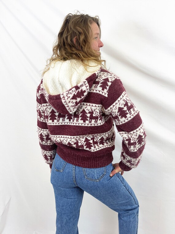 Vintage 1980s 80s Knit Reindeer Winter Sweater Ja… - image 5