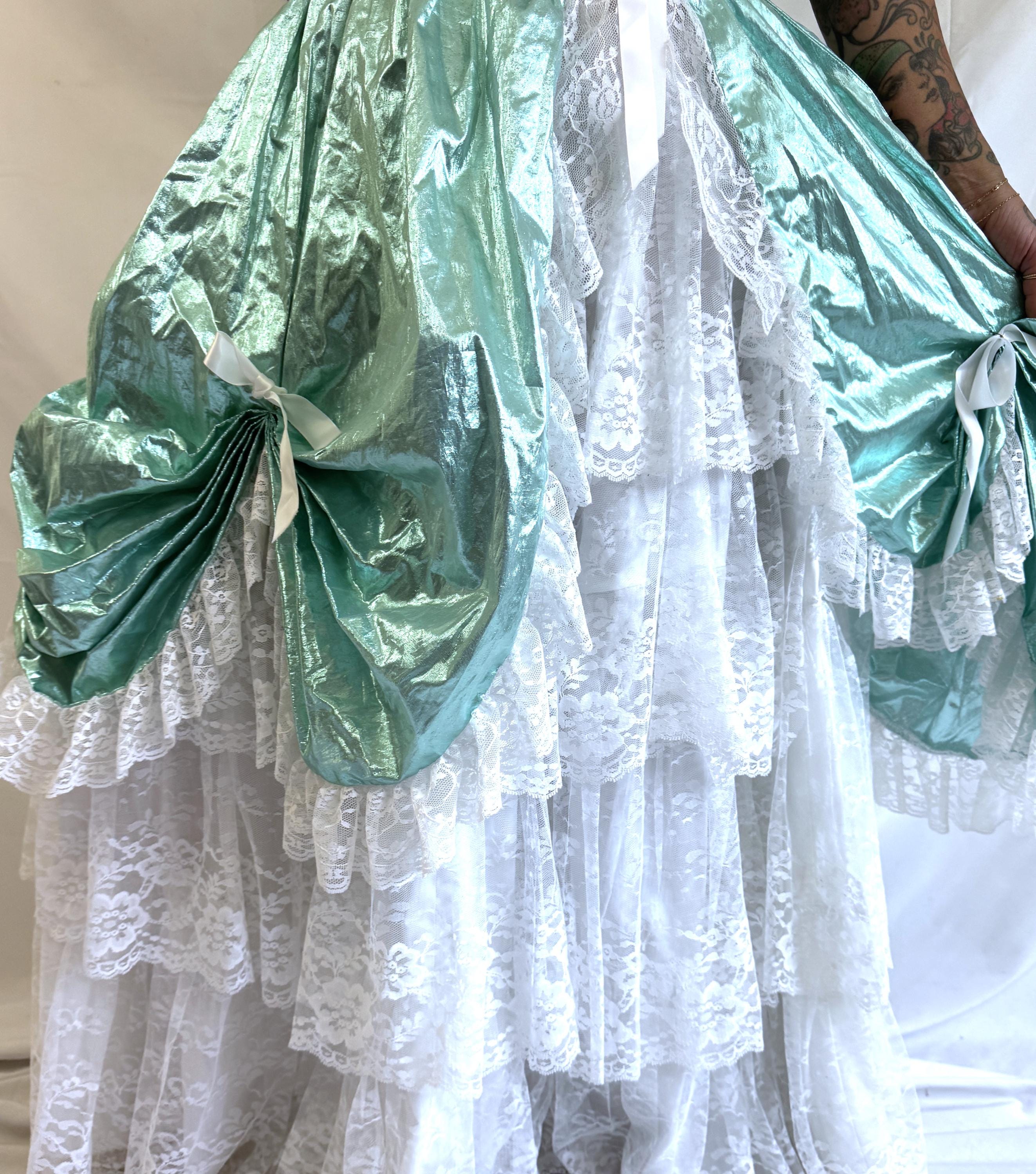 Amazing Vintage 80s Teal Princess and Lace Loralie Cottagecore