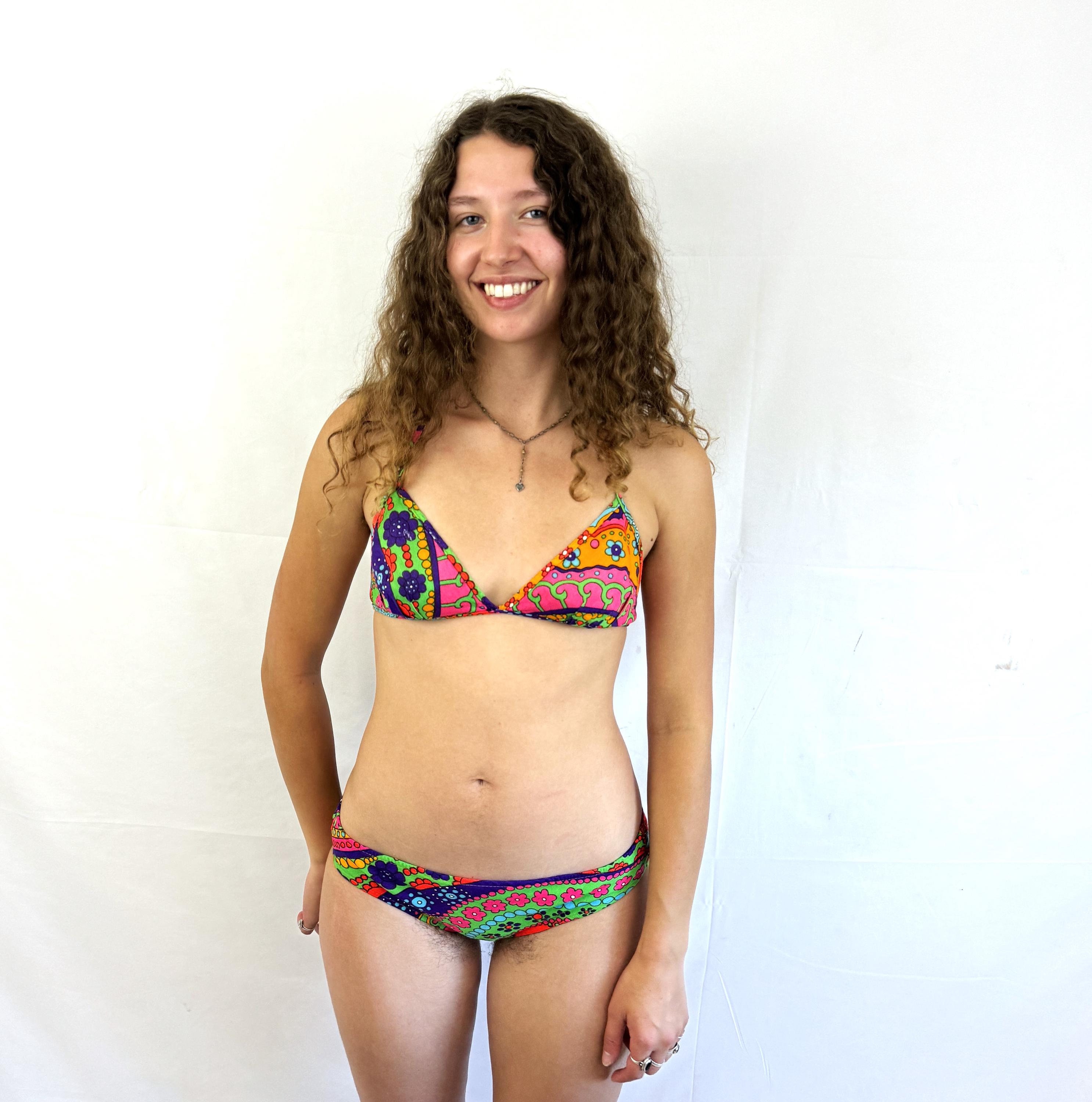 Vintage 1960s 70s Psychedelic Bikini Set Swimsuit - Etsy