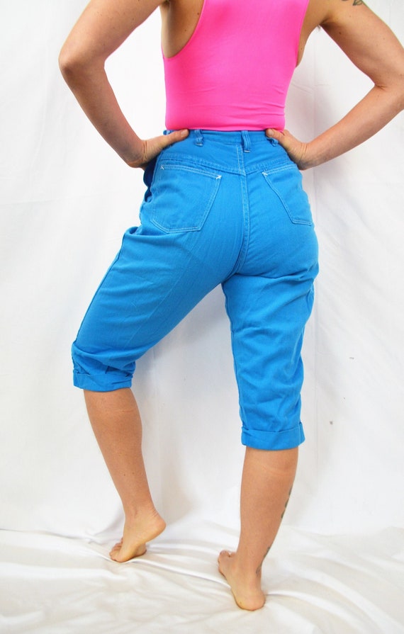 Vintage 50s Jeanies Blue Bell Side Zip Bright Jean