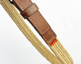 Vintage 1970s 70s Levis Leather Orange Tab Belt