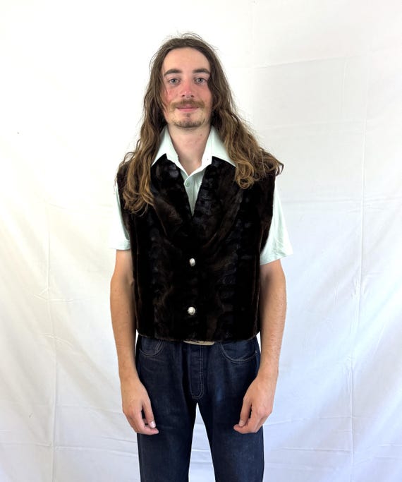 vintage corduroy fur vest mens 70s us レア original-1970s-swedish-padded-