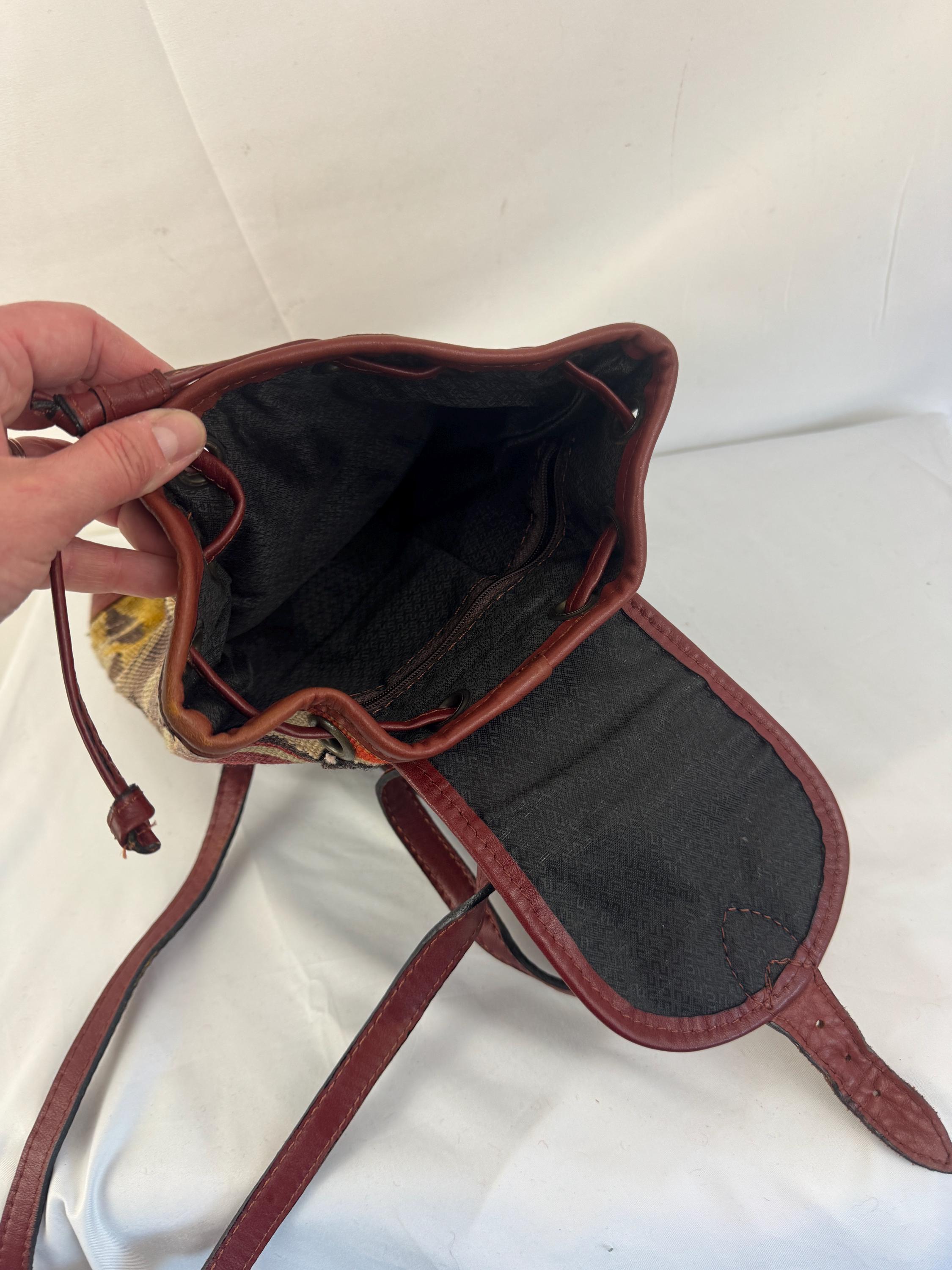 Rare Vintage Leather and Kilim Turkey Woven Mini Backpack Rucksack - Etsy