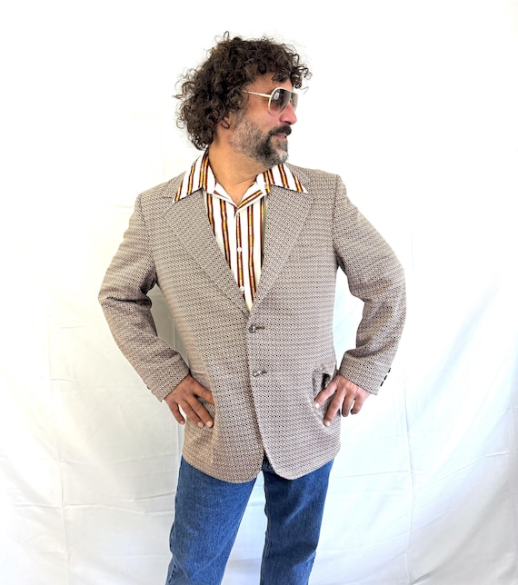 Vintage 1970s 70s Polyester Jacket Blazer Towncraft Penney's
