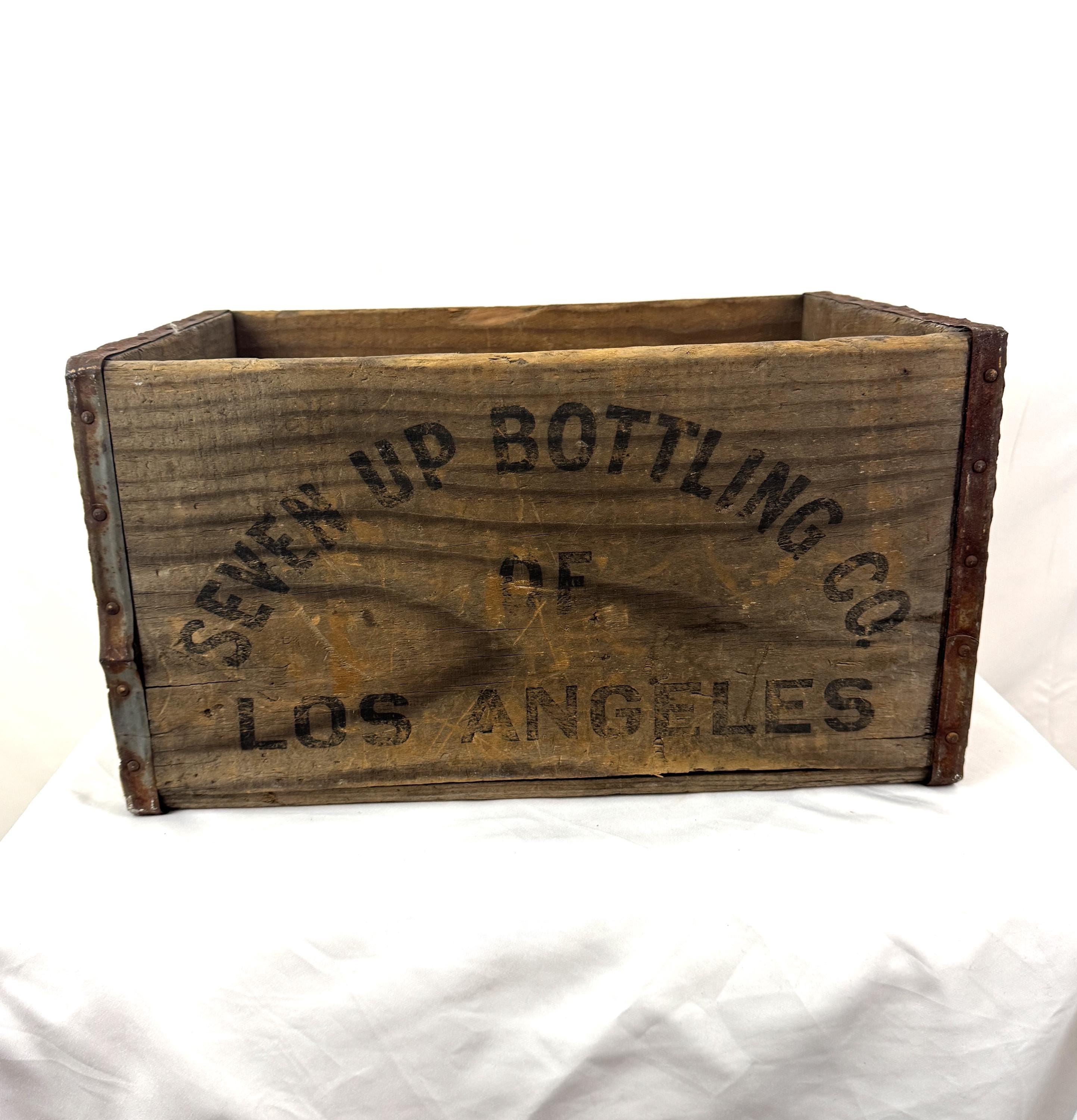 Vintage 1950s 50s 7-up Soda Wood Wooden Tray Display Box Crate