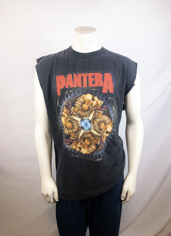 Vintage Pantera Black Cut off 2000 Tee Shirt Tshirt - Gem