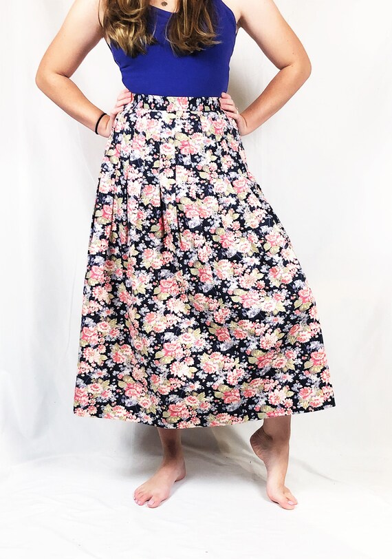 Vintage 1980s 80s Floral Laura Ashley Skirt