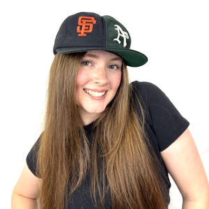 Vintage 80s New Era MLB Split Snapback Cap: Oakland A&#39;s / SF Giants