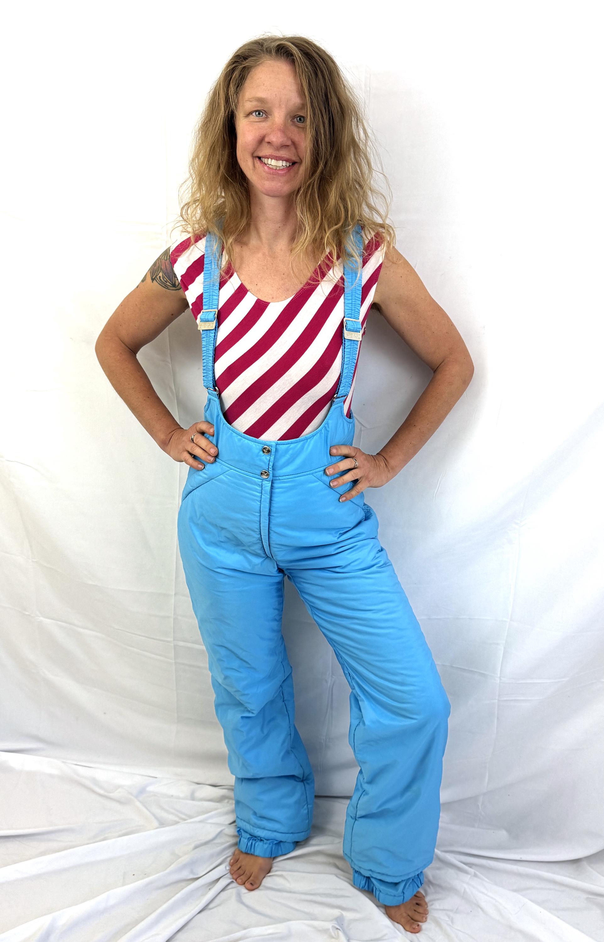 ’80s seiller スキーウェア ノルディック ビブショーツタイプ レトロ Vintage 1980s 80s Ski Blue Winter Snow Overalls Snowsuit Bibs