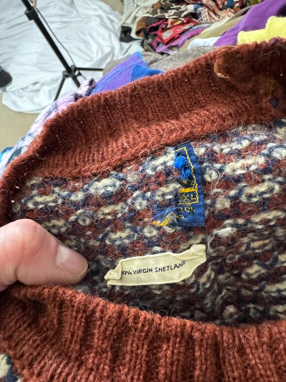 Vintage Pendleton Shetland Wool Pullover Brown XL… - image 7
