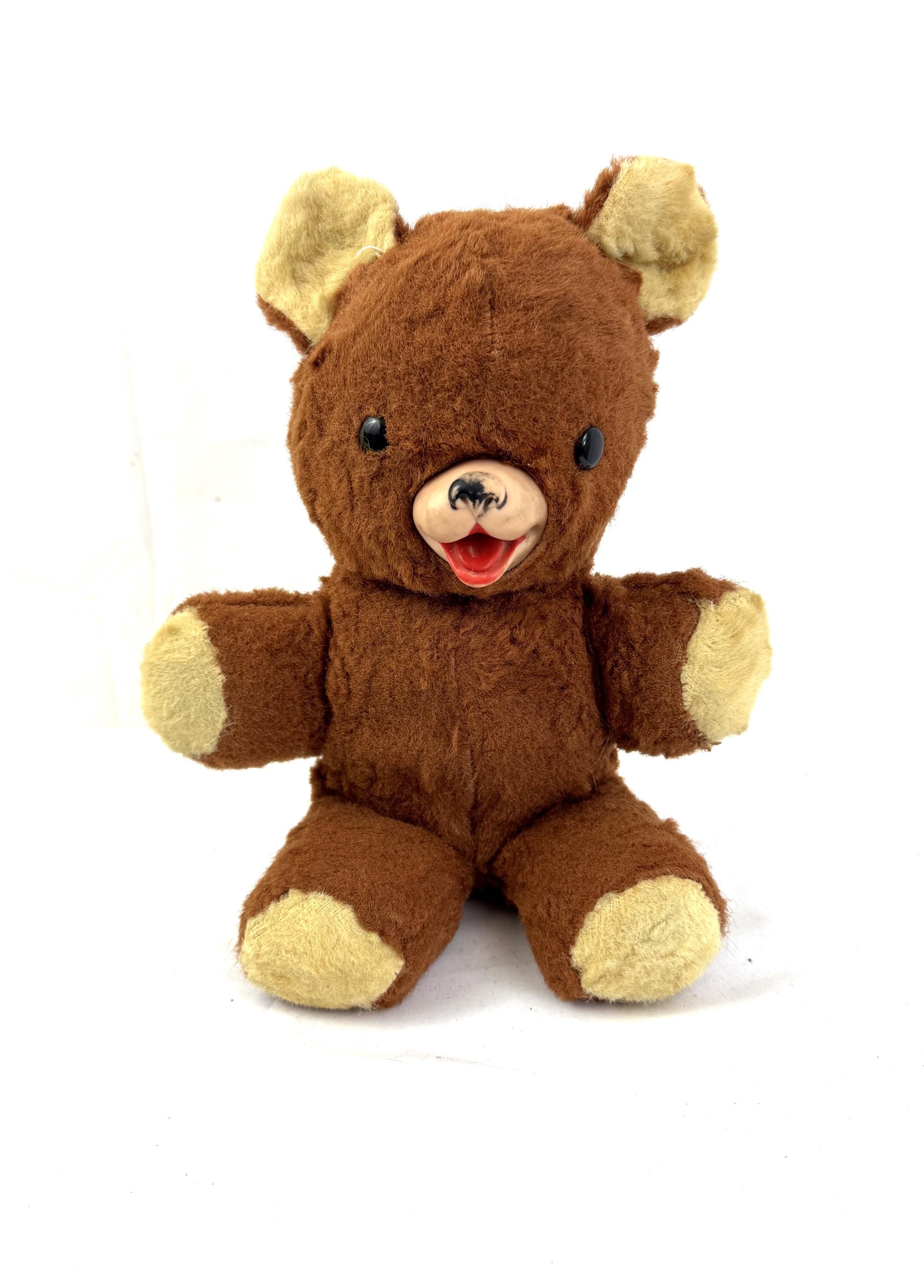 Vintage 1950s Teddy Bear Plush With Rubber Muzzle - Etsy