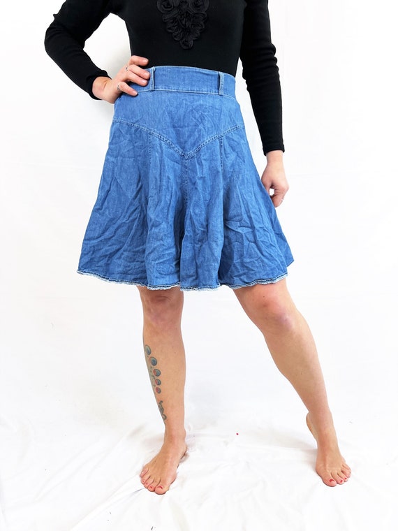 Vintage 80s 1980s Country Denim Skirt - Shelbi Ran