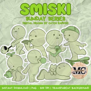 SMISKI (Sunday Series) digital drawn by Kiva&#39;s Paper - PNG 300 DPI