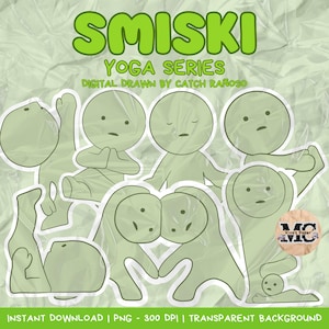 SMISKI (Yoga Series) digital drawn by Kiva&#39;s Paper - PNG 300 DPI