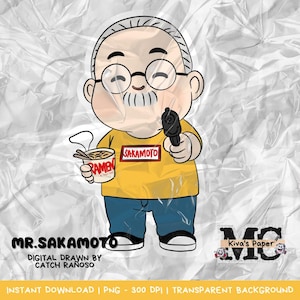 Mr. Sakamoto Chibi (from Sakamoto Days) digital drawn by Kiva&#39;s Paper - PNG 300 DPI