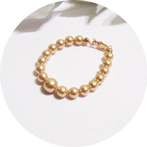 Rose Gold Bracelet, Girls Rose Gold Bracelet, Toddler Bracelet Rose Gold, Flower Girl Bracelet, Kids Jewelry, Girls Bracelet, Pearl Bracelet