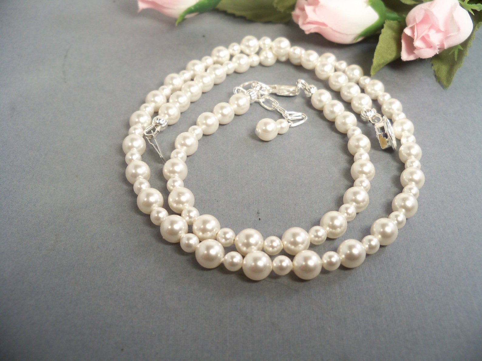 Girls Pearls Necklace and Bracelet Set Toddler Jewelry Set Etsy