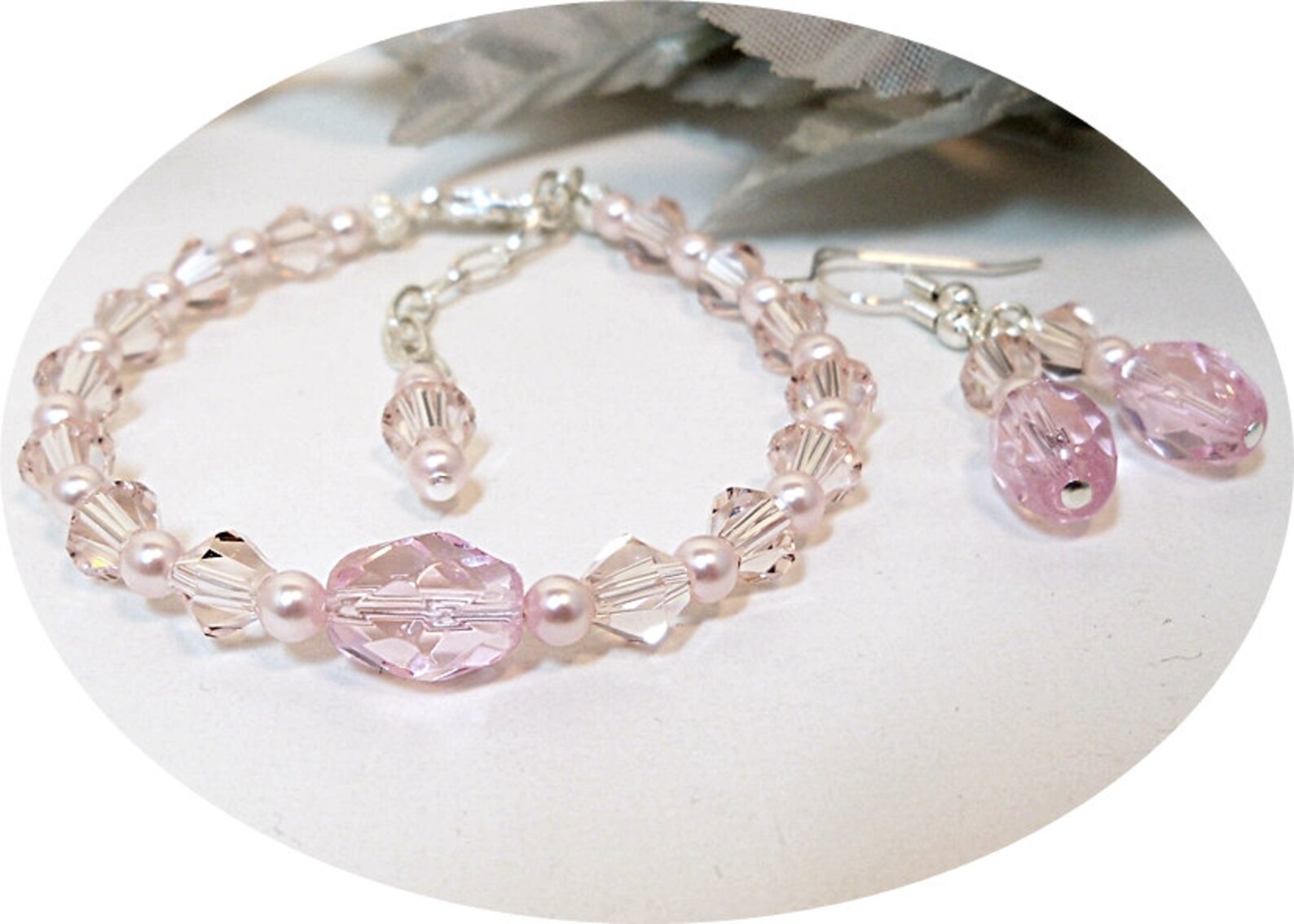 Blush Pink Jewelry Set, Pink Bridal Jewelry, Bridesmaid Jewelry Bridal
