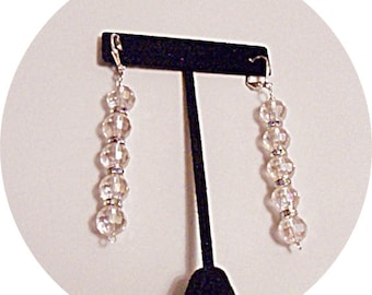 Pale Pink Earrings, Pink Crystal Dangles, Blush Pink Earrings, Sparkly Earrings Pink, Pink Wedding Jewelry, Pastel Pink Earrings