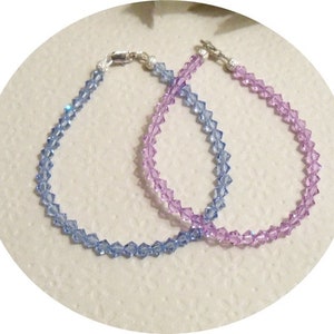 Crystal Bracelet, Minimalist Style, Pick a Color, Blue Crystal Bracelet, Purple Crystal Bracelet, Stacking Bracelet, Bridesmaid Jewelry